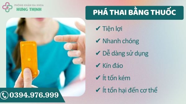 Ưu điểm phá thai bằng thuốc